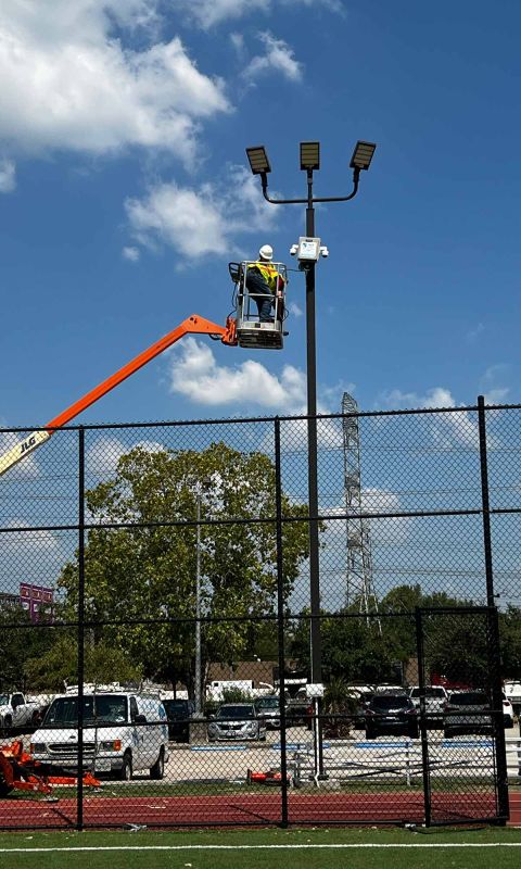 wolf security cameras installing surveillance on a gated field